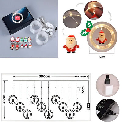 Kerstverlichting Binnen – LED Lichtslinger met Ringen en Kerstfiguren, 3 Meter (7)