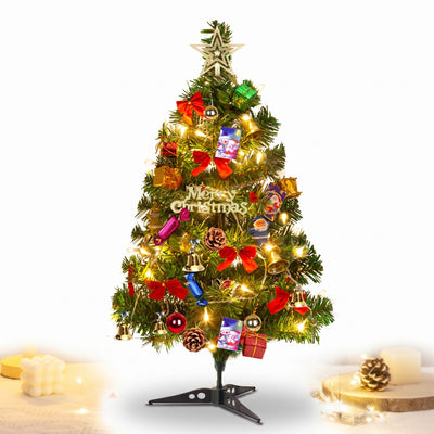 Kleine Kerstboom met Verlichting – Versierd Tafelmodel van 50 of 60 cm (3)