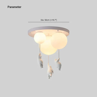 LumoBear - Plafonnier - Lampe enfant ludique avec ours et ballon