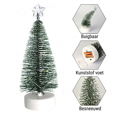 LED Kerstboompje – Besneeuwd Mini Boompje met Ster en Lichtjes (5)