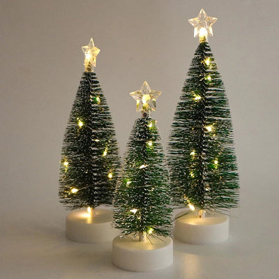 LED Kerstboompje – Besneeuwd Mini Boompje met Ster en Lichtjes (7)