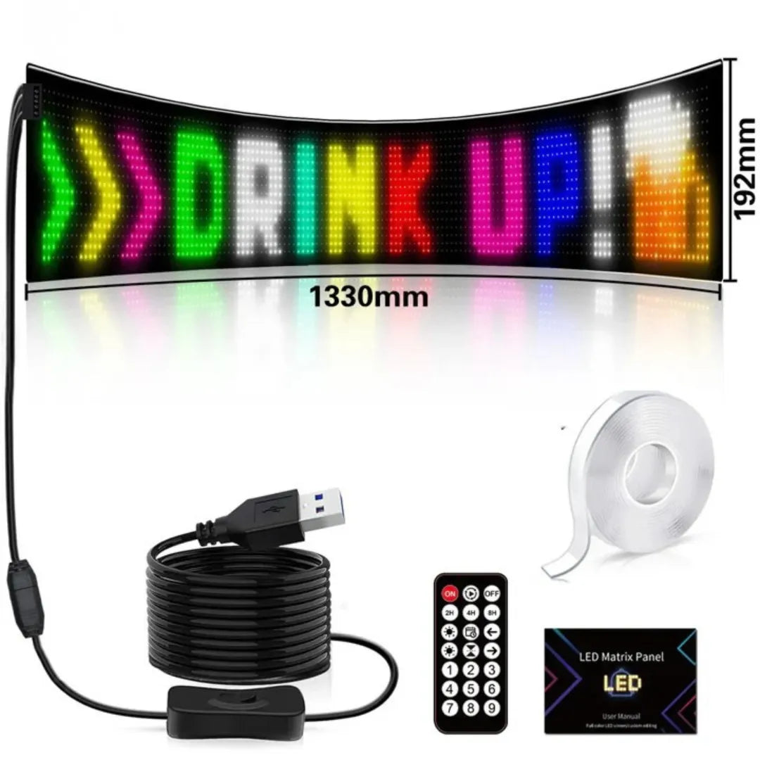 Écran LED - Affichage de voiture flexible avec contrôle par application