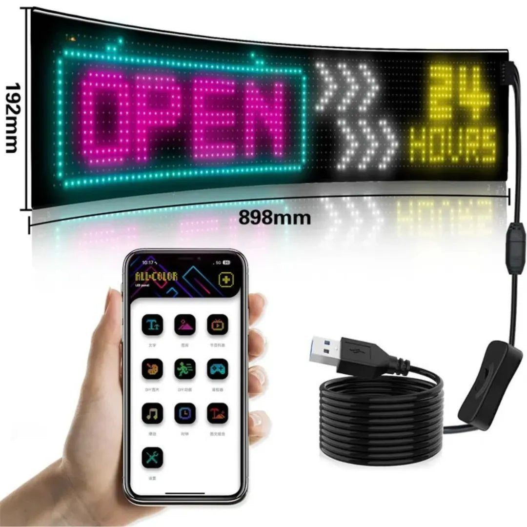 Écran LED - Affichage de voiture flexible avec contrôle par application