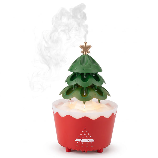 Luftbefeuchter in Weihnachtsbaumform - Aromadiffuser mit LED-Licht