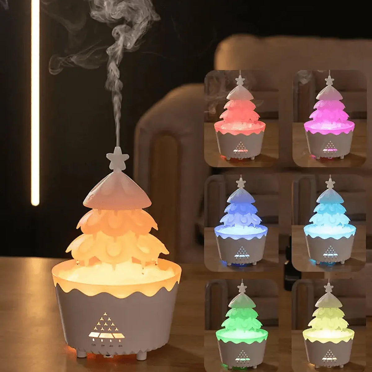 Luchtbevochtiger Kerstboom – Aroma Diffuser met LED Licht (6)