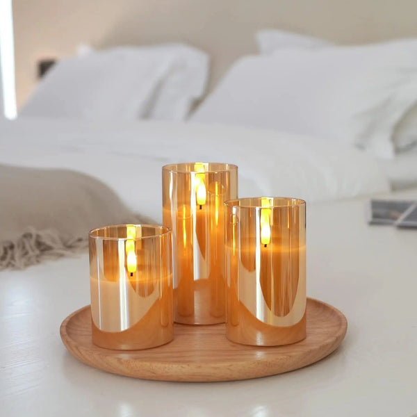Bougies LED sans fil et élégantes - Lot de 3