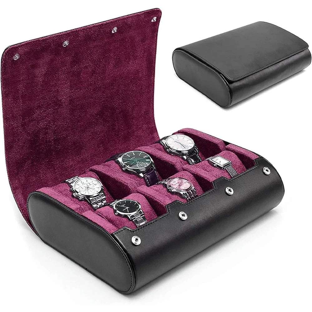 Boîte de rangement pour montres - Étui à montres de luxe en cuir véritable