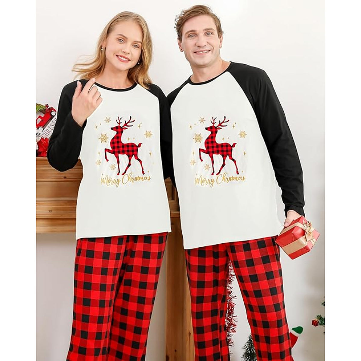 Matching Kerst Pyjama – Geruite Pyjamaset voor Koppels (6)