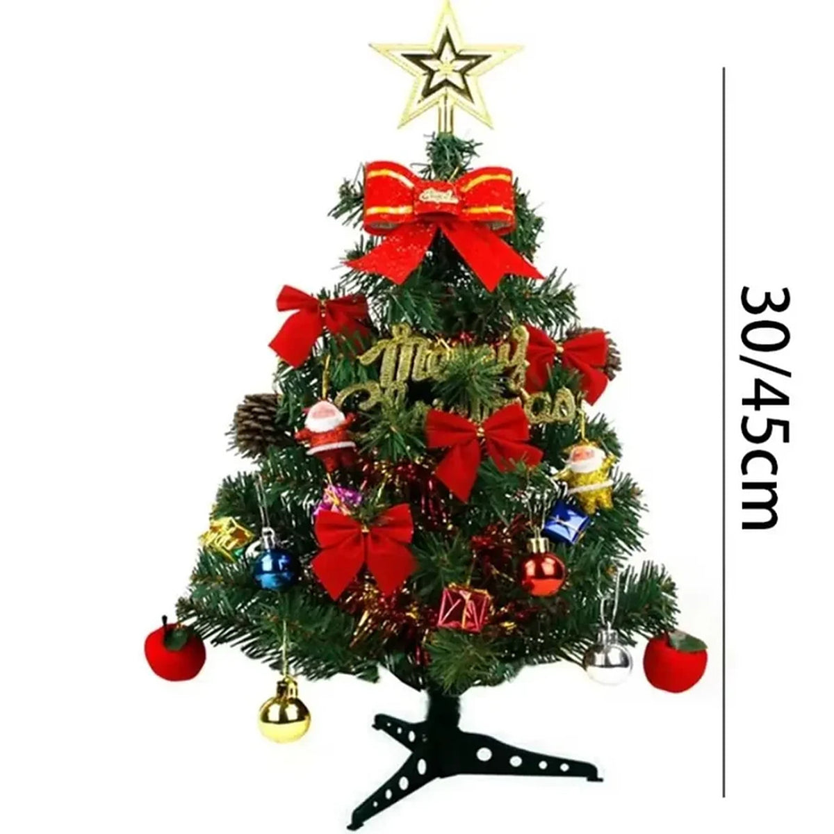 Mini Kerstboom - Versierd Tafelmodel van 30 of 45 cm met Optionele Verlichting
