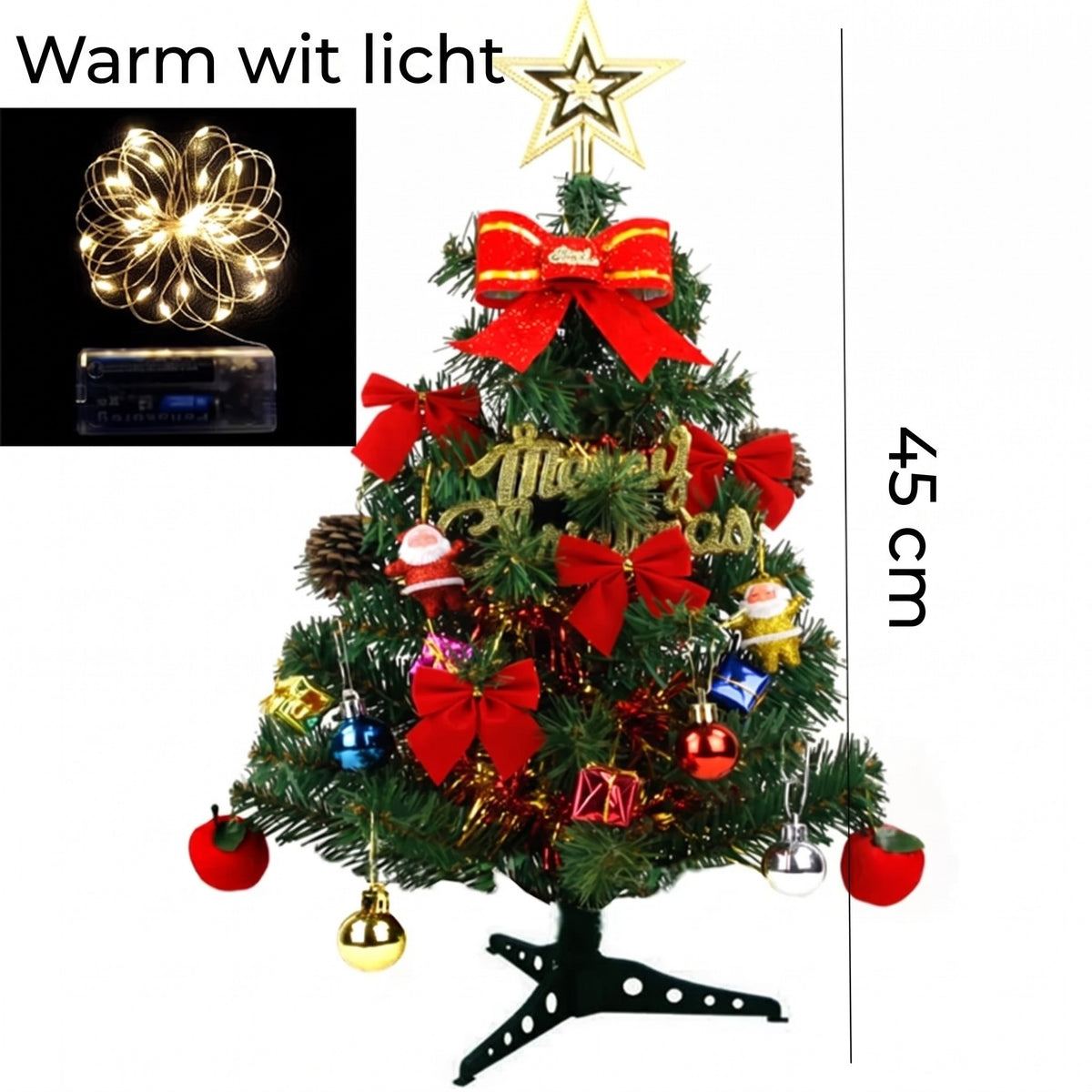 Mini Kerstboom 45 cm - Warm Wit Licht
