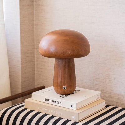 Mushroom Lamp - Houten Paddenstoel Tafellamp