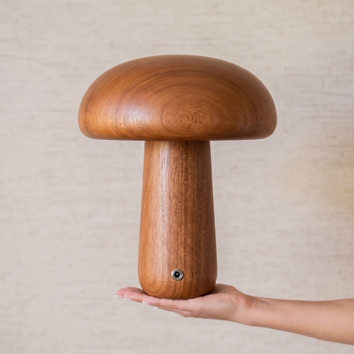 Mushroom Lamp - Houten Paddenstoel Tafellamp formaat