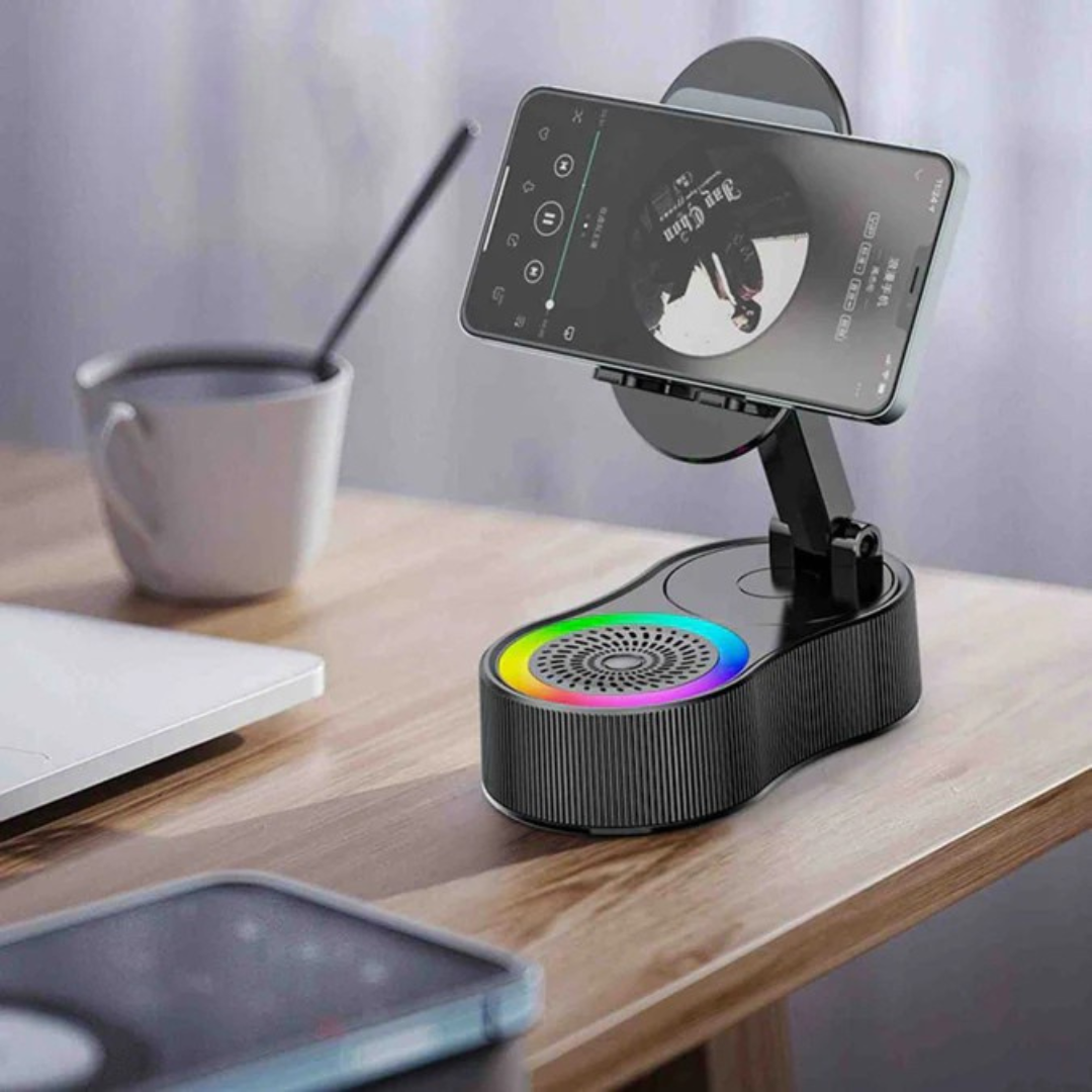 SoundMate - Enceinte à induction avec batterie externe et support