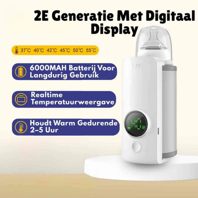 Warmiboo - Draadloze fles verwarmer met temperatuurregeling