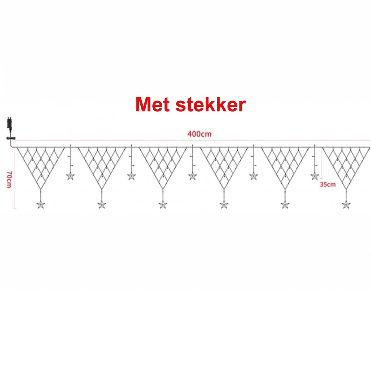 Netverlichting Buiten – 4 Meter LED-Net met Sterren en 8 Effecten (4)