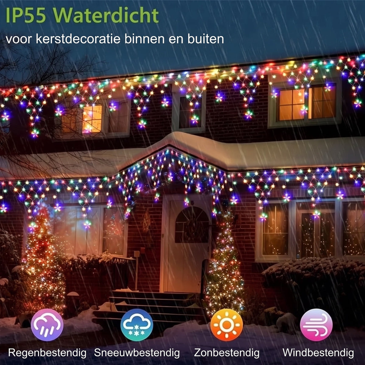 Netverlichting Buiten – 4 Meter LED-Net met Sterren en 8 Effecten (8)