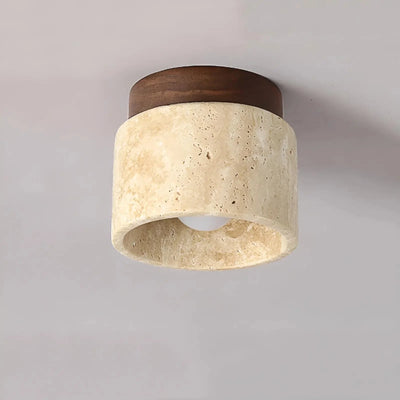 Plafondlamp - Rustieke Travertijn Verlichting - Norvane