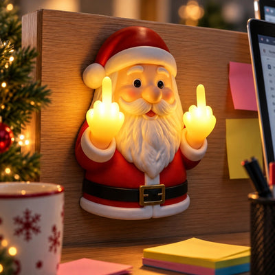 Ondeugende Kerstman Lamp op kantoor