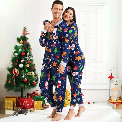 Onesie Volwassenen – Matching Kerstset voor Koppels met Rits (7)