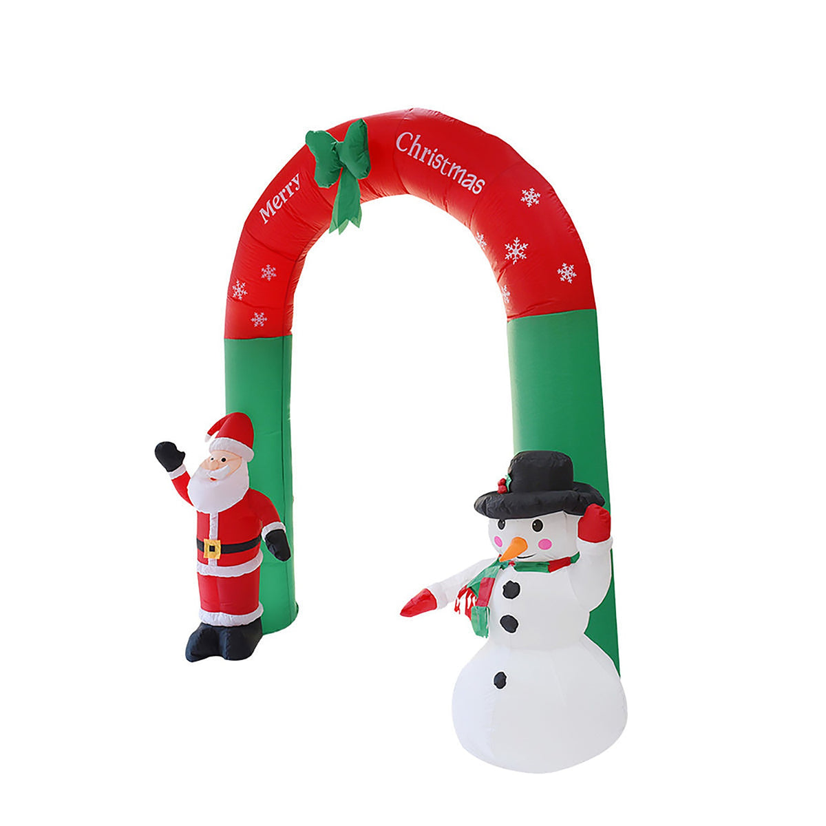 Opblaasbare Kerstboog 240 cm - met Kerstman en Sneeuwpop en LED