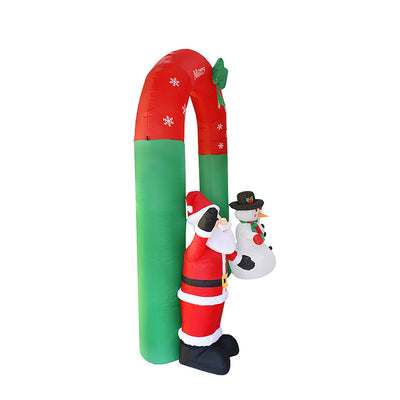 Opblaasbare Kerstboog 240 cm – met Kerstman en Sneeuwpop en LED (2)