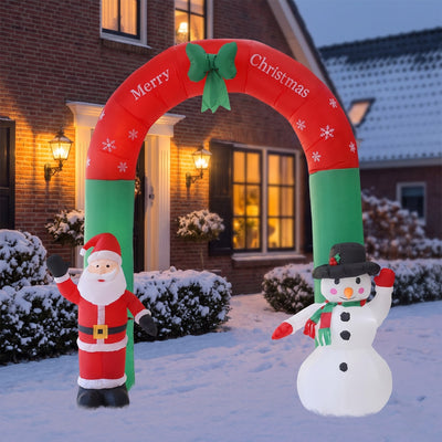 Opblaasbare Kerstboog 240 cm – met Kerstman en Sneeuwpop en LED (6)
