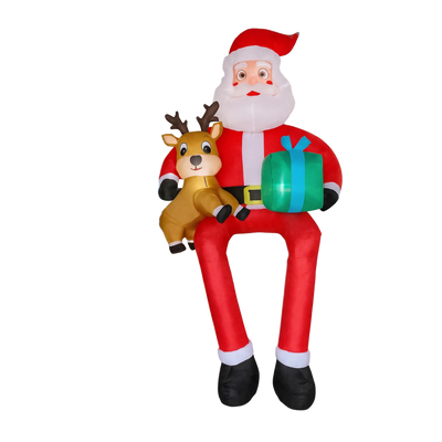 Opblaasbare Kerstman met Rendier – 290 cm met LED-Verlichting (3)