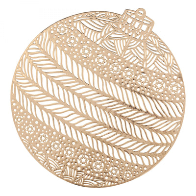 Placemat Kerst - Gouden Placemats in de Vorm van een Kerstbal