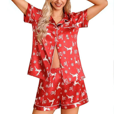 Satijnen Pyjama Dames Rood