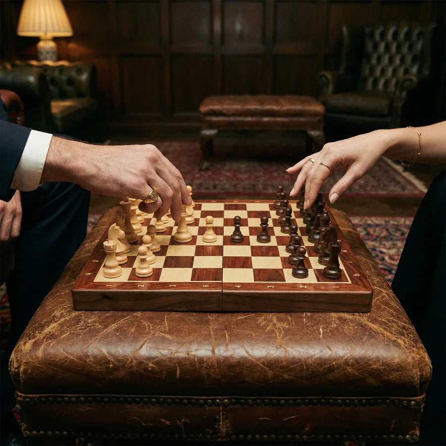 Schaakspel - Opvouwbare Houten Schaakset - RoyalBrett