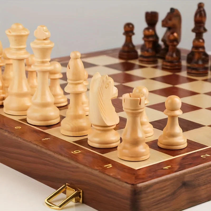 Schaakspel - Opvouwbare Houten Schaakset - RoyalBrett
