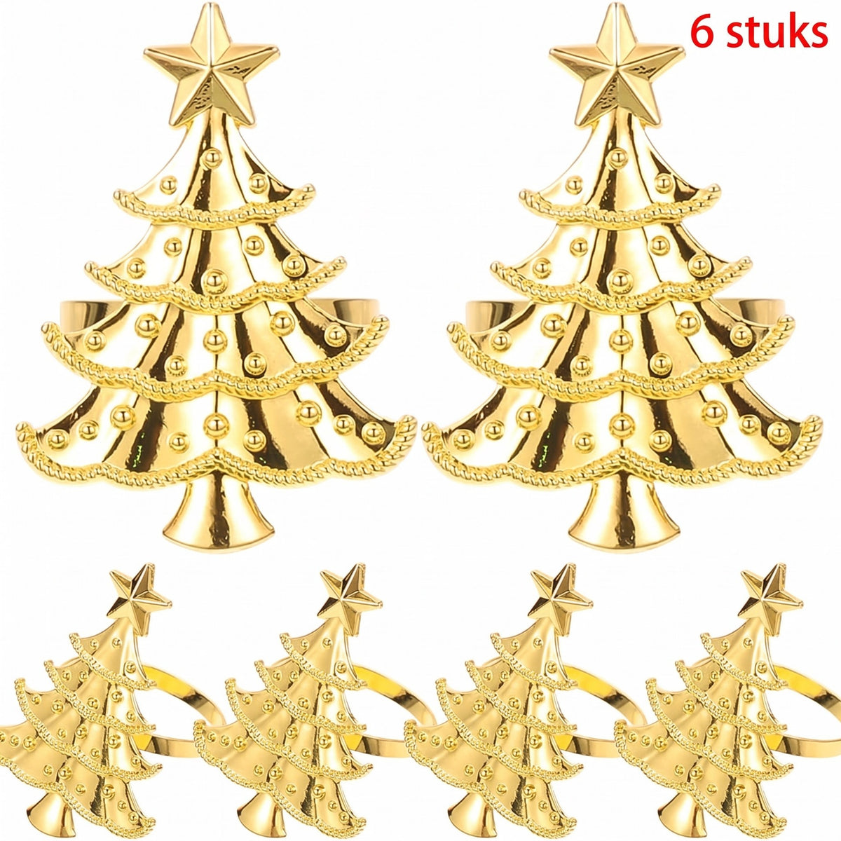 Servetringen Kerstboom Goud