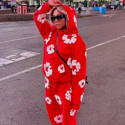 Flower Tears - Survêtement - Ensemble confortable pour femmes avec motif floral