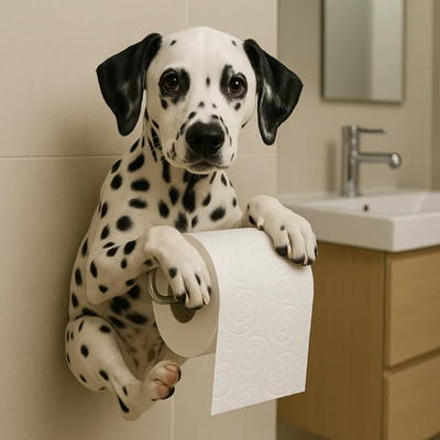 PupRoll - Wc rol houder - Speelse Hond Design Wandhouder