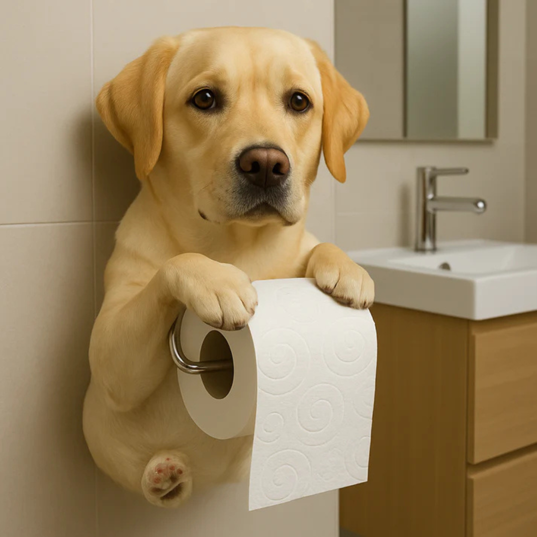 PupRoll - Support de rouleau de papier toilette - Support mural au design chien enjoué