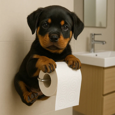 PupRoll - Wc rol houder - Speelse Hond Design Wandhouder