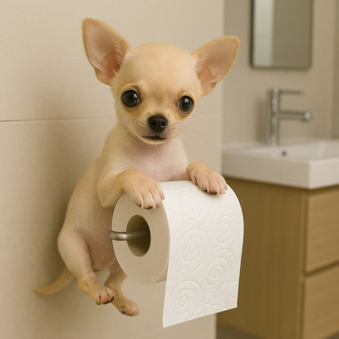PupRoll - Support de rouleau de papier toilette - Support mural au design chien enjoué