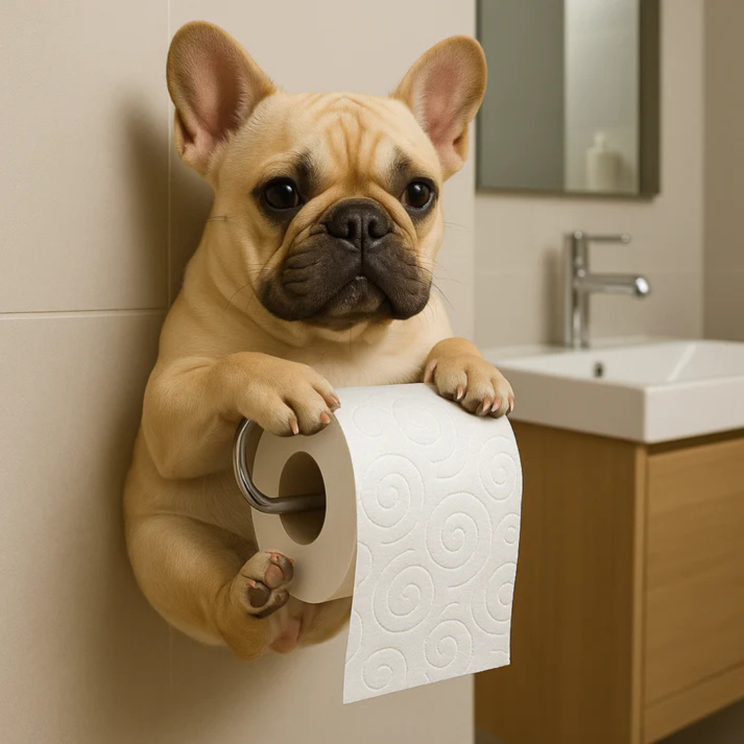 PupRoll - Support de rouleau de papier toilette - Support mural au design chien enjoué