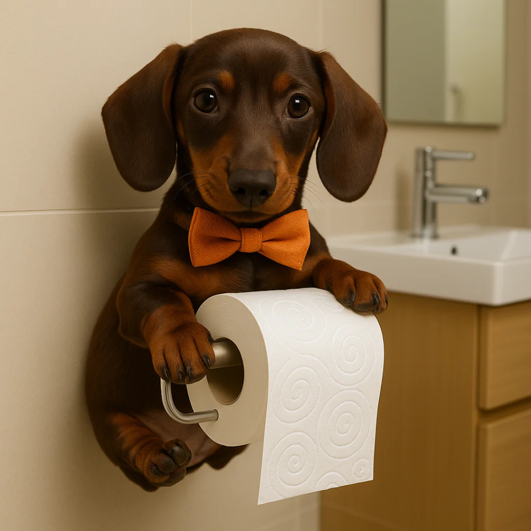 PupRoll - Support de rouleau de papier toilette - Support mural au design chien enjoué