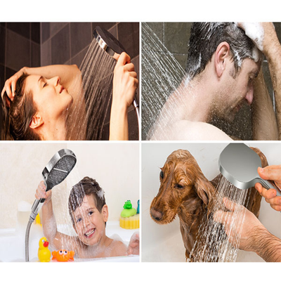 HydroVexa - Pommeau de douche - Douche haute pression 3-en-1 avec bouton STOP