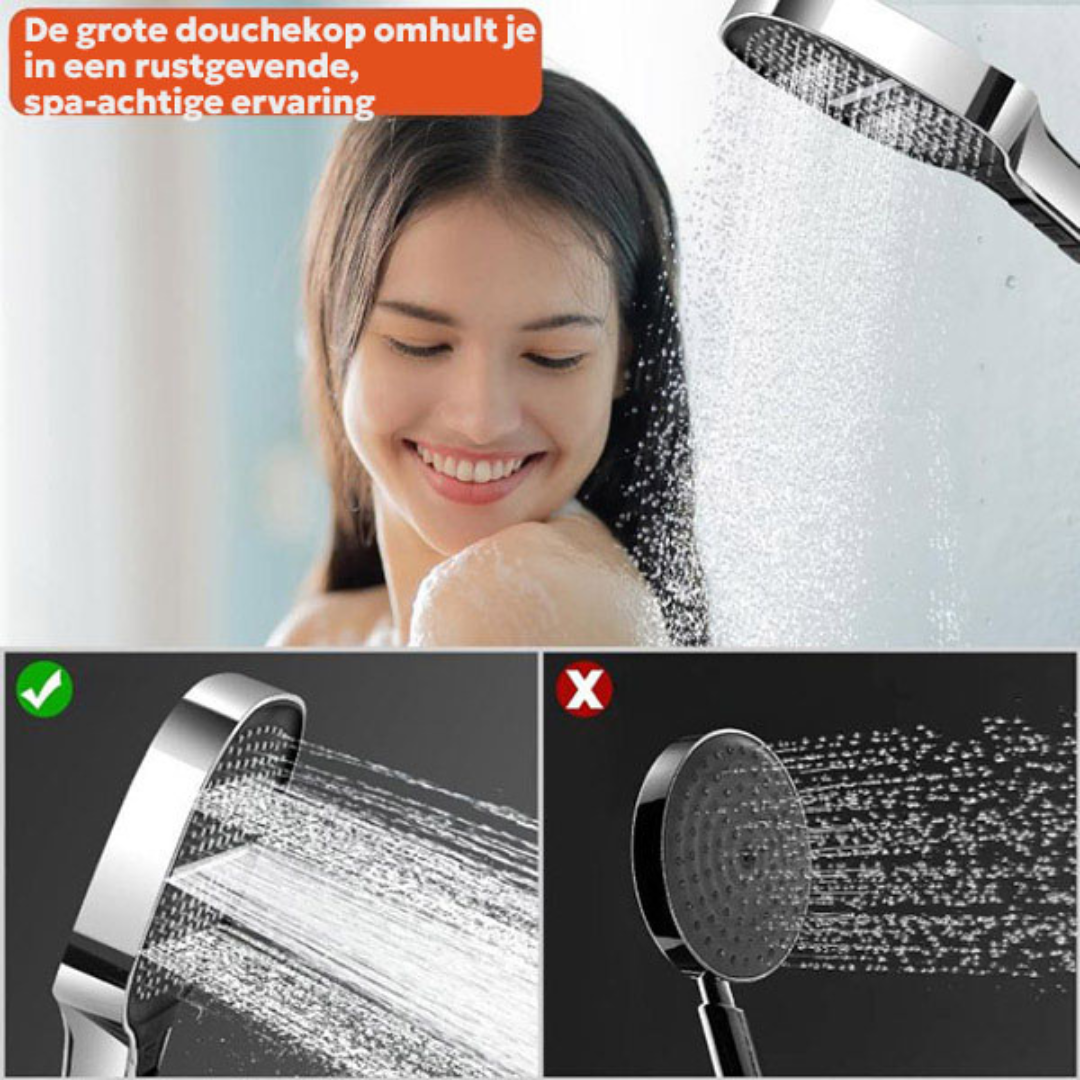 HydroVexa - Pommeau de douche - Douche haute pression 3-en-1 avec bouton STOP