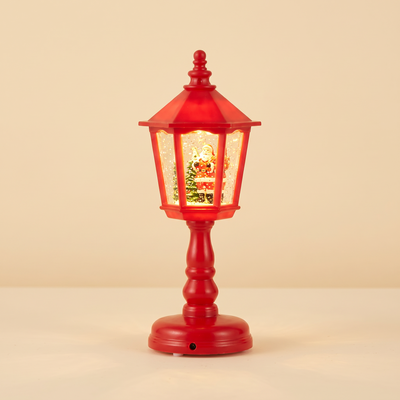 Sneeuwbol Lantaarn - Verlichte Straatlantaarn met Dwarrelende Glitter