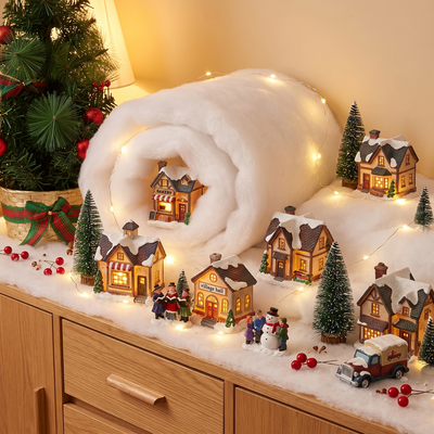 Sneeuwdeken – Zachte Kunstsneeuw Deken voor Kerstdorp en Kerstboom (2)