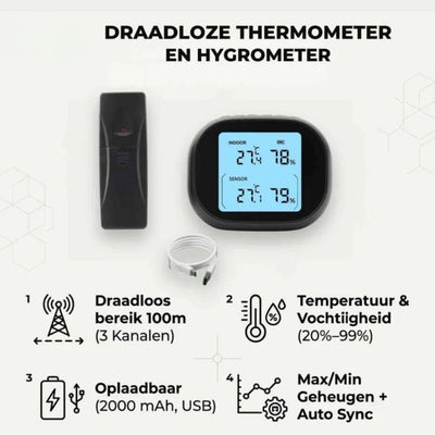 ClimaSense Pro - Thermostat - Mesure climatique sans fil et précise