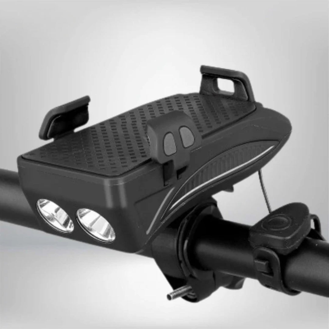 Support de téléphone - Gadget vélo 4-en-1 avec Powerbank & Lumière