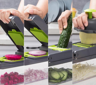 🌷 50% DE RÉDUCTION | Ensemble de 15 pièces coupe-légumes multifonctionnel – Coupe, Râpe et Hache super rapidement et sans effort | Sûr et lavable au lave-vaisselle