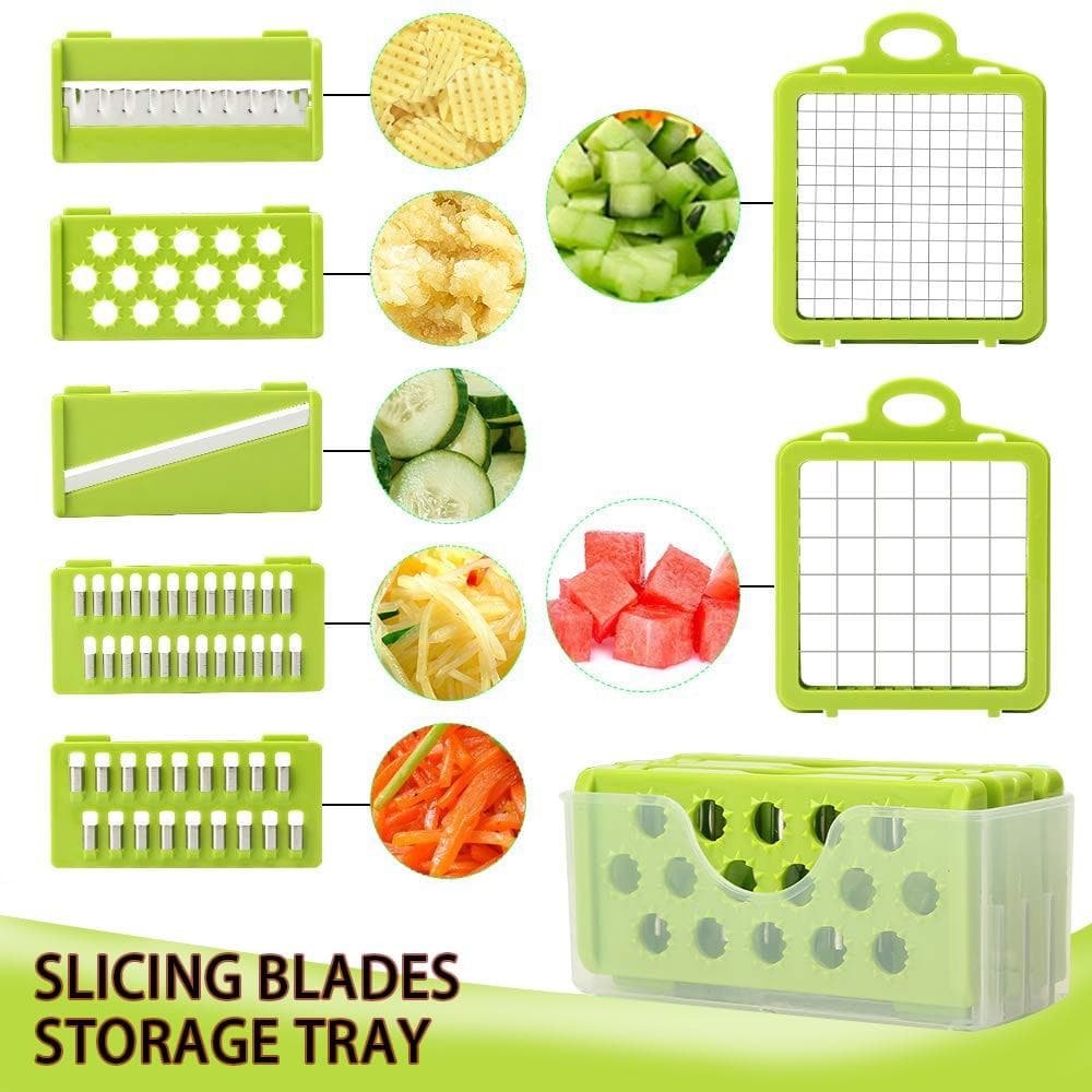 🌷 50% DE RÉDUCTION | Ensemble de 15 pièces coupe-légumes multifonctionnel – Coupe, Râpe et Hache super rapidement et sans effort | Sûr et lavable au lave-vaisselle