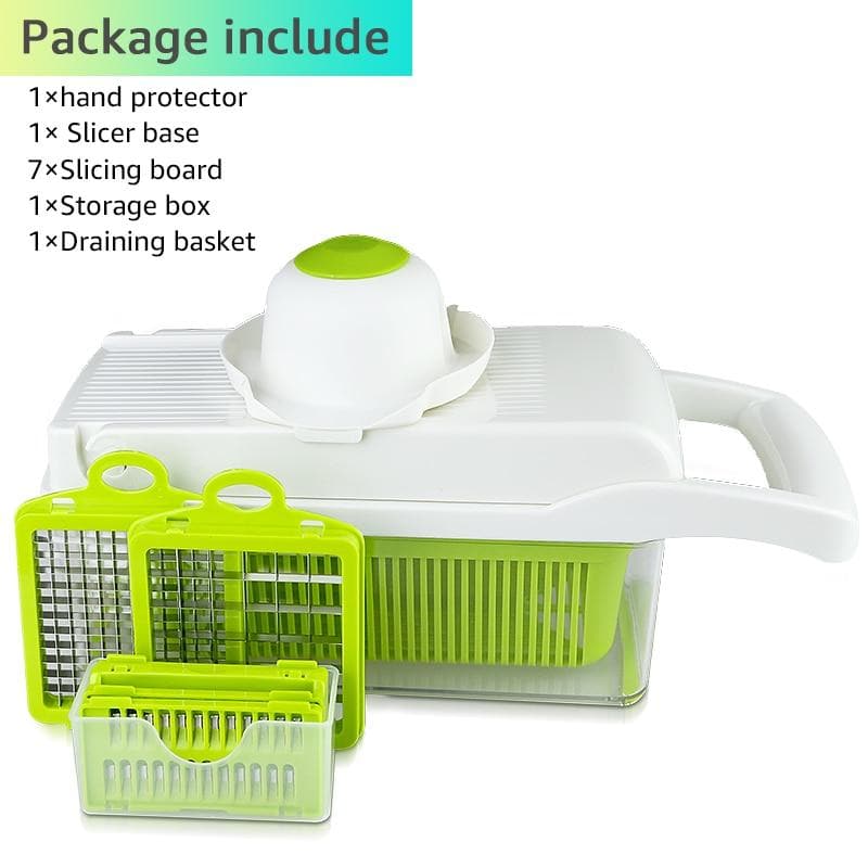 🌷 50% DE RÉDUCTION | Ensemble de 15 pièces coupe-légumes multifonctionnel – Coupe, Râpe et Hache super rapidement et sans effort | Sûr et lavable au lave-vaisselle