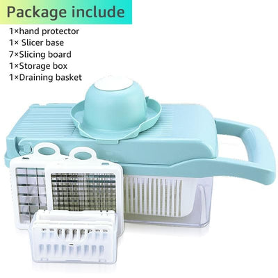 🌷 50% DE RÉDUCTION | Ensemble de 15 pièces coupe-légumes multifonctionnel – Coupe, Râpe et Hache super rapidement et sans effort | Sûr et lavable au lave-vaisselle
