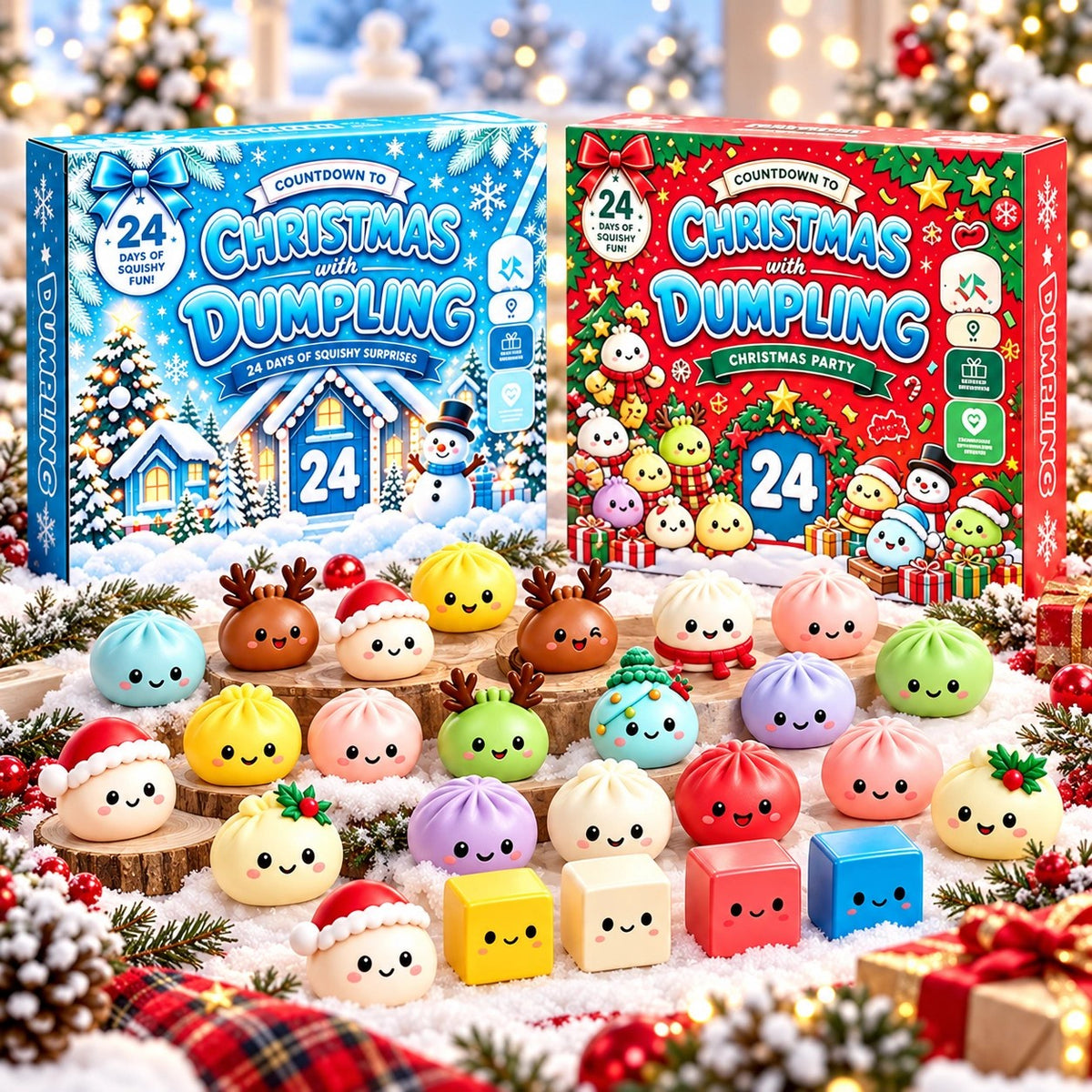 Squishies Adventskalender - 24 Kerst Squishies In 3 Varianten